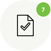 A simple icon of a document with a checkmark in the center, indicating completion. In the top right corner, a green circle with the number 7 highlights autism services near Montgomery County PA.